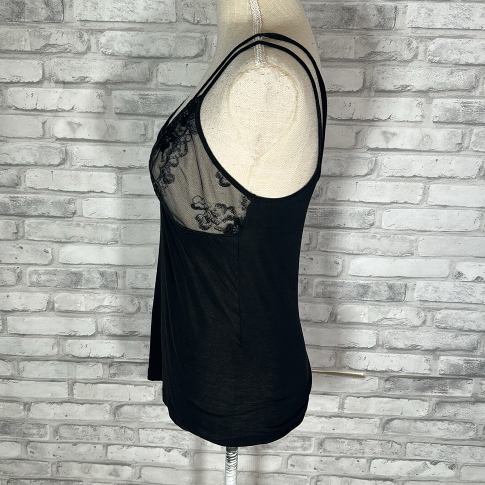 Dana Lace Black Camisole Silky Top Large - Picture 4 of 10